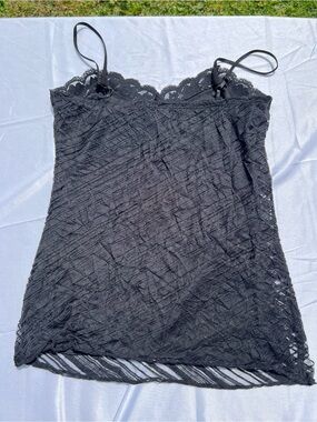 Charlotte Russe Black Lace-Trim Camisole